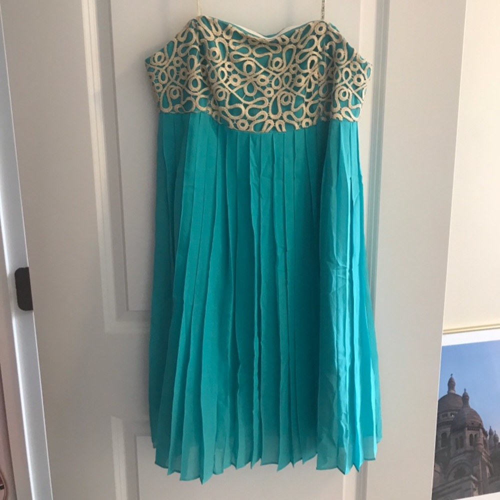 Lilly Pulitzer Jillie Goddess Cocktail Dress in Vivid Turquoise